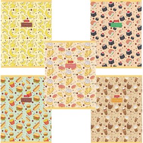 {{photo.Alt || photo.Description || 'Тетрадь А5, 96 л., HATBER, скоба, клетка, обложка картон, &quot;Good food (микс)&quot;, 068343, 96Т5В1'}}