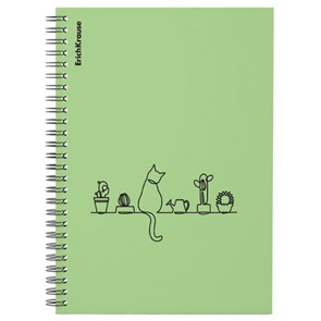 {{photo.Alt || photo.Description || 'Тетрадь обложка пластик, А5, 80 л., спираль, клетка, ErichKrause, &quot;Cats оливковый&quot; (1 вид), 59527'}}