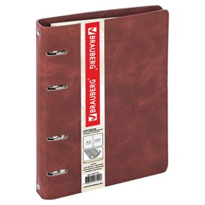 {{photo.Alt || photo.Description || 'Тетрадь на кольцах А5 (180х220 мм), 120 листов, под кожу, клетка, BRAUBERG &quot;Main&quot;, коричневый, 401710'}}