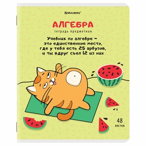 {{photo.Alt || photo.Description || 'Тетрадь предметная &quot;КОТ-ЭНТУЗИАСТ&quot; 48 л., TWIN-лак, АЛГЕБРА, клетка, подсказ, BRAUBERG, 404556'}}