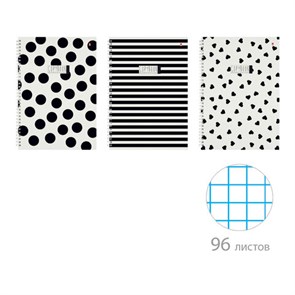 {{photo.Alt || photo.Description || 'Тетрадь А4 96 л. АЛЬТ гребень, клетка, глянцевая ламинация, &quot;BLACK&amp;WHITE&quot; (3 вида), 7-96-1354'}}