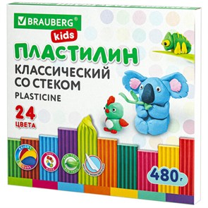 {{photo.Alt || photo.Description || 'Пластилин классический BRAUBERG KIDS, 24 цвета, 480 грамм, стек, ВЫСШЕЕ КАЧЕСТВО, 106437'}}