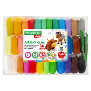 {{photo.Alt || photo.Description || 'Пластилин супер лёгкий воздушный застывающий 36 цветов, 360 г, 3 стека, BRAUBERG KIDS, 106308'}}