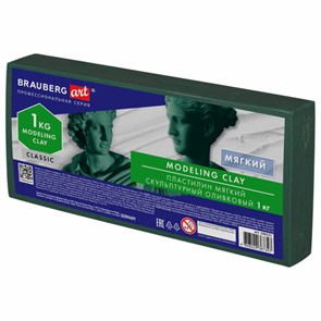 {{photo.Alt || photo.Description || 'Пластилин скульптурный BRAUBERG ART CLASSIC, оливковый, 1 кг, мягкий, 106521'}}