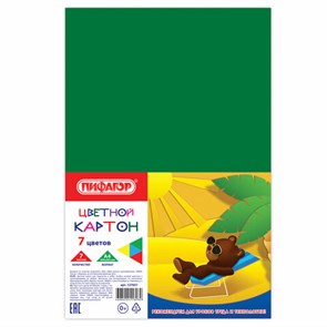 {{photo.Alt || photo.Description || 'Картон цветной А4 немелованный (матовый), 7 листов 7 цветов, ПИФАГОР, 200х283 мм, 127051'}}