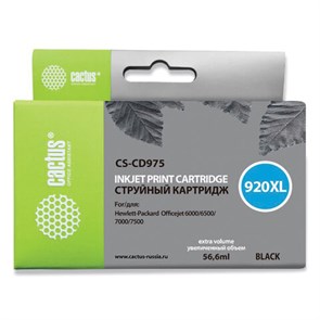 Картридж струйный CACTUS (CS-CD975) для HP Officejet 6000/6500/7000, черный 361840