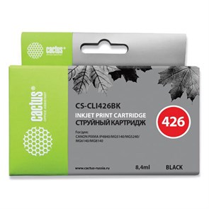Картридж струйный CACTUS (CS-CLI426BK) для CANON Pixma MG5140/MG5240/MG6140/MG8140, черный 362003