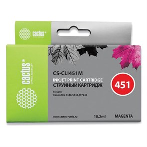 Картридж струйный CACTUS (CS-CLI451M) для CANON Pixma iP7240, пурпурный 362008