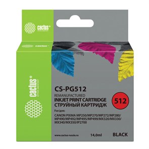 Картридж струйный CACTUS (CS-PG512) для CANON Pixma MP240, черный 362002