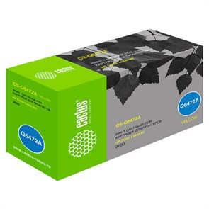 Картридж лазерный CACTUS (CS-Q6472A) для HP ColorLaserJet 3600N/3600DN/3800N, желтый, ресурс 4000 страниц 362488