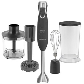 {{photo.Alt || photo.Description || 'Блендер погружной POLARIS PHB 1380, 1300 Вт, 2 скорости, 4 насадки, стакан, серый, 47653, PHB 1380 Silent'}}