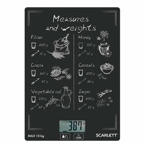 {{photo.Alt || photo.Description || 'Весы кухонные SCARLETT SC-KS57P64, электронный дисплей, max вес 10 кг, тарокомпенсация, стекло'}}