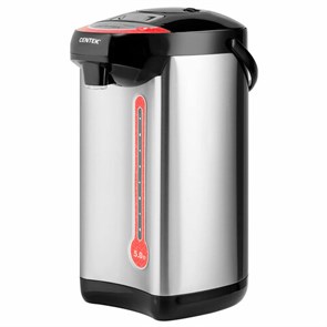 {{photo.Alt || photo.Description || 'Термопот на 5 литров, 3 режима подачи воды, CENTEK CT-0082, 850 Вт, 1 температурный режим, пластик/сталь, черный, CT-0082 Black'}}