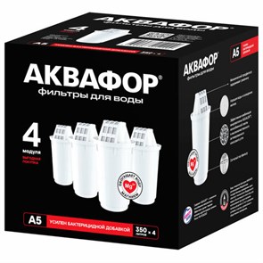 {{photo.Alt || photo.Description || 'Сменные кассеты АКВАФОР &quot;А5&quot;, удаление хлора и тяжелых металлов, для фильтров АКВАФОР, КОМПЛЕКТ 4 шт., 518586'}}