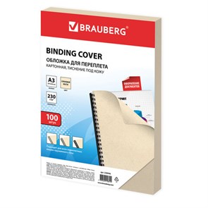 {{photo.Alt || photo.Description || 'Обложки картонные для переплета БОЛЬШОЙ ФОРМАТ А3, КОМПЛЕКТ 100 шт., тиснение под кожу, 230 г/м2, слоновая кость, BRAUBERG, 530946'}}