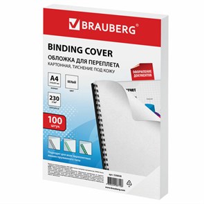 {{photo.Alt || photo.Description || 'Обложки картонные для переплета, А4, КОМПЛЕКТ 100 шт., тиснение под кожу, 230 г/м2, белые, BRAUBERG, 530838'}}