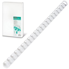 Пружины пластиковые для переплета, КОМПЛЕКТ 100 шт., 14 мм (для сшивания 81-100 л.), белые, FELLOWES, FS-53466 530010