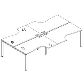 Станция рабочая UNO (4х120) со столами Классика 204168