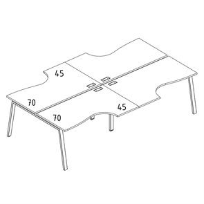 Рабочая станция каркас TRE (4х120) столы Классика 204400