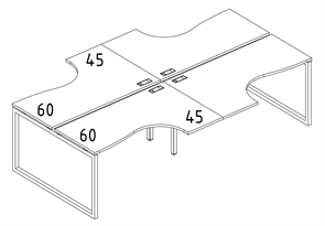 Рабочая станция (4х120) опоры QUATTRO столы Классика 204498