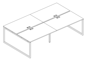 Станция со столами 4х160 на каркасе QUATTRO 204532
