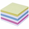 Блок для записей STAFF непроклеенный, куб 9х9х5 см, цветной, чередование с белым, 126365 126365