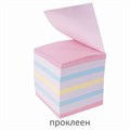 Блок для записей STAFF проклеенный, куб 9х9х9 см, цветной, чередование с белым, 129208 129208