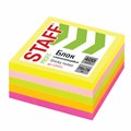 Блок самоклеящийся (стикеры) STAFF НЕОНОВЫЙ, 76х76 мм, 400 листов, 5 цветов, 129351 129351