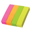 Закладки клейкие HOPAX НЕОНОВЫЕ, бумажные, 12х50 мм, 4 цвета х 100 листов, европодвес, 21613 121625