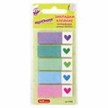 Закладки клейкие ЮНЛАНДИЯ бумажные "Сердечки", 45х15 мм, 125 штук (5 цветов х 25 листов), 111360 111360
