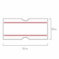 Этикет-лента 21х12 мм, прямоугольная, белая с красной полосой, КОМПЛЕКТ 10 рулонов по 1000 этикеток, 117546 117546