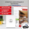 Этикетка самоклеящаяся УДАЛЯЕМАЯ 210х297 мм, 1 этикетка, белая, 70 г/м2, 25 листов, TANEX, сырье Финляндия, 114546, TW-2000 114546