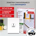Этикетка самоклеящаяся 210х297 мм, 1 этикетка, белая, 70 г/м2, 100 листов, TANEX, сырье Финляндия, 114543, TW-2000 114543