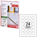 Этикетка самоклеящаяся D40 мм, 24 этикетки, белая, 70 г/м2, 50 листов, TANEX, сырье Финляндия, 114551, TW-2140 114551