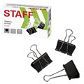 Зажимы для бумаг STAFF" EVERYDAY", КОМПЛЕКТ 12 шт., 41 мм, 200 листов, черные, картонная коробка, 224609 224609