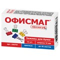 Зажимы для бумаг ОФИСМАГ, КОМПЛЕКТ 12 шт., 15 мм, на 45 листов, цветные, картонная коробка, 226761 226761