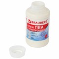 Клей ПВА BRAUBERG, 1 кг, суперпрочный (керамика, ткань, кожа, дерево, бумага, картон), 600984 600984