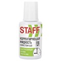 Корректирующая жидкость STAFF "Basic", быстросохнущая, 15 мл, с кисточкой, 226055 226055
