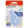 Корректирующая лента BRAUBERG PASTEL 5 мм х 12 м, вращающийся наконечник 90°, механизм перемотки, корпус голубой, блистер, 272488 272488