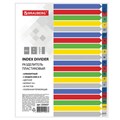 Разделитель пластиковый широкий BRAUBERG А4+, 20 листов, алфавитный А-Я, оглавление, цветной, 225627 225627
