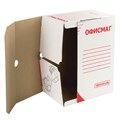 Короб архивный с клапаном А4 (260х325 мм), 150 мм, до 1400 листов, плотный, микрогофрокартон, БЕЛЫЙ, ОФИСМАГ, 123018 123018