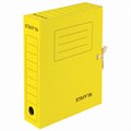 Папка архивная с завязками А4 (325х250 мм), 75 мм, до 700 листов, микрогофрокартон, ЖЕЛТАЯ, STAFF, 128873 128873