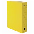 Папка архивная с завязками А4 (325х250 мм), 75 мм, до 700 листов, микрогофрокартон, ЖЕЛТАЯ, STAFF, 128873 128873