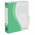 Папка архивная с завязками А4 (325х260 мм), 75 мм, до 700 листов, плотная, микрогофрокартон, ЗЕЛЕНАЯ, BRAUBERG, 124851 124851