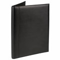 Папка адресная из натуральной кожи без надписи, формат А4, 32х25х1 см, черная, индивидуальная упаковка, 7-40, 7-40. 124790