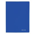 Папка с боковым металлическим прижимом BRAUBERG стандарт, синяя, до 100 листов, 0,6 мм, 221629 221629