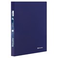 Папка с боковым металлическим прижимом и внутренним карманом BRAUBERG "Диагональ", темно-синяя, до 100 листов, 0,6 мм, 221357 221357