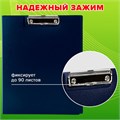 Папка-планшет STAFF, А4 (310х230 мм), с прижимом и крышкой, пластик, синяя, 0,5 мм, 229220 229220
