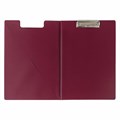 Папка-планшет ОФИСМАГ, А4 (340х240 мм), с прижимом и крышкой, картон/ПВХ, РОССИЯ, бордовая, 225984 225984