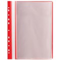 Папка 10 вкладышей STAFF "EVERYDAY" с перфорацией, мягкая, красная, 0,16 мм, 224976 224976